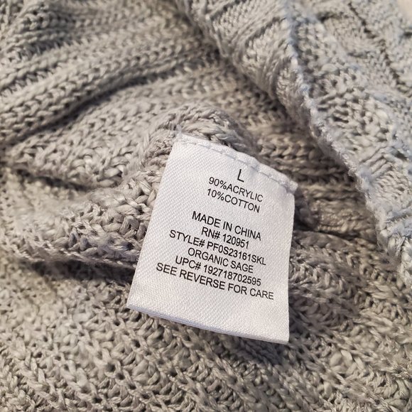 Grey sweater with braid detail on sleeves Pink Republic Size Large - Picture 4 of 10